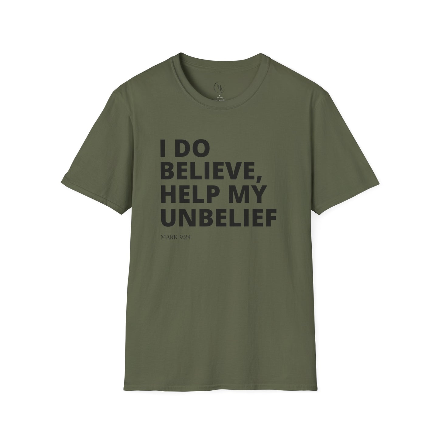 Belief Unisex T-Shirt - Mark 9:24 Bible Verse Design-Black Design